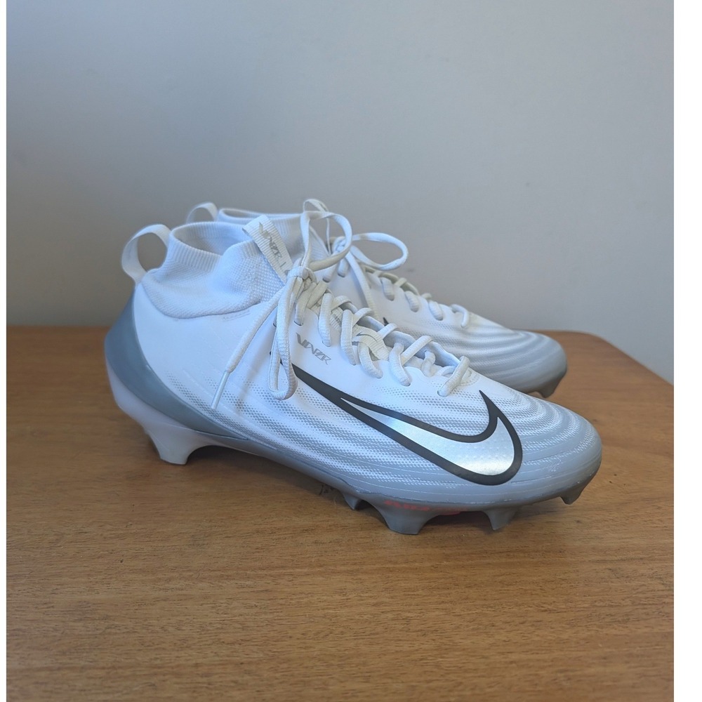 Nike Air Zoom Vapor Edge Pro 360 Football Cleats White Silver Mens Size 9